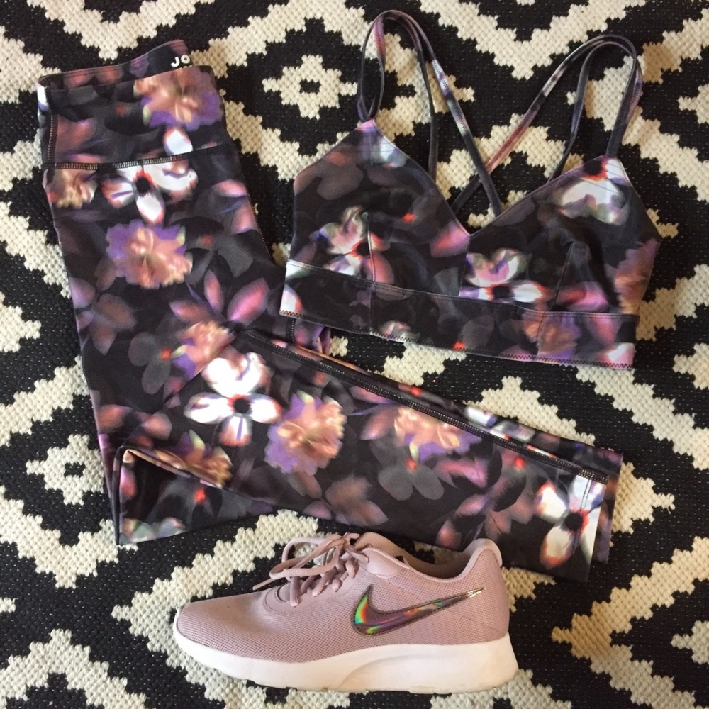 JOYLAB floral strappy sports bra & leggings set